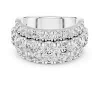 Multi-Row Round Diamond Eternity Statement Ring