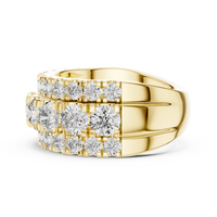 Multi-Row Round Diamond Eternity Statement Ring