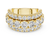 Multi-Row Round Diamond Eternity Statement Ring