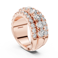 Multi-Row Round Diamond Eternity Statement Ring