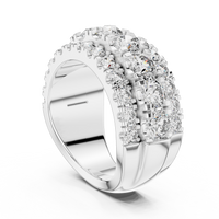 Multi-Row Round Diamond Eternity Statement Ring