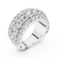 Multi-Row Round Diamond Eternity Statement Ring