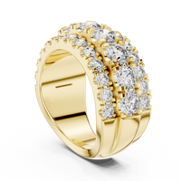 Multi-Row Round Diamond Eternity Statement Ring