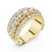 Multi-Row Round Diamond Eternity Statement Ring