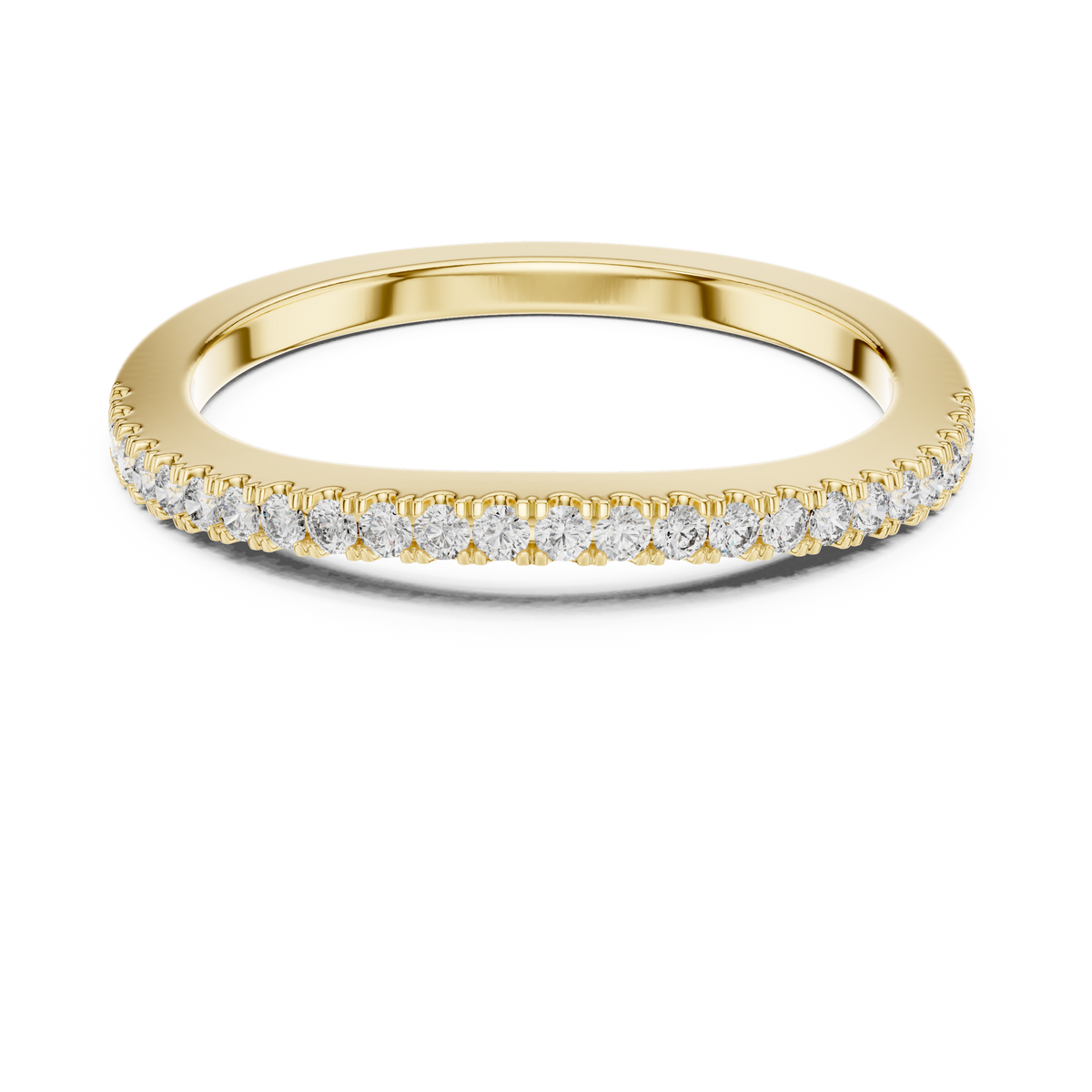 Round Pave Diamond Wedding Band