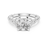 Cushion-Cut Blue Diamond Twisted Rope Ring
