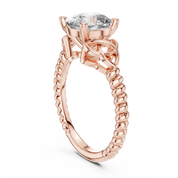 Cushion-Cut Blue Diamond Twisted Rope Ring