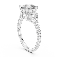 Cushion-Cut Blue Diamond Twisted Rope Ring