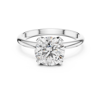 Classic Round-Cut Blue Diamond Solitaire Ring