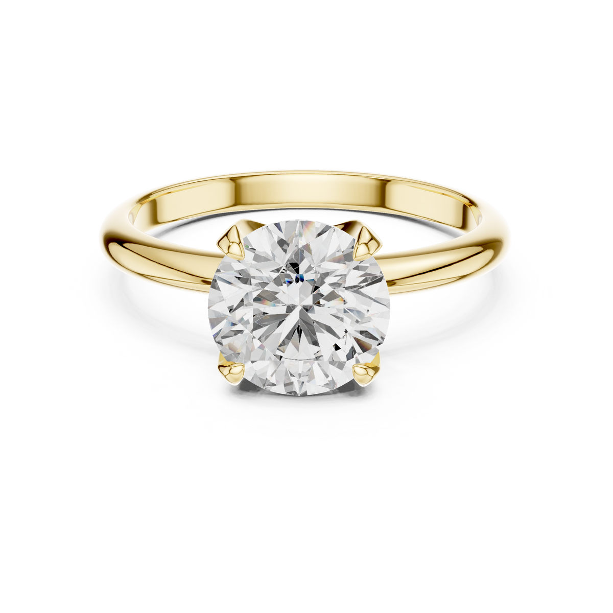 Classic Round-Cut Blue Diamond Solitaire Ring