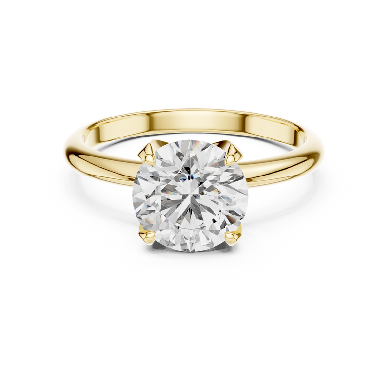 Classic Round-Cut Blue Diamond Solitaire Ring