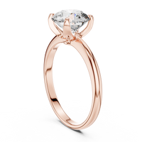 Classic Round-Cut Blue Diamond Solitaire Ring