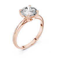 Classic Round-Cut Blue Diamond Solitaire Ring
