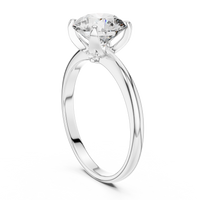 Classic Round-Cut Blue Diamond Solitaire Ring