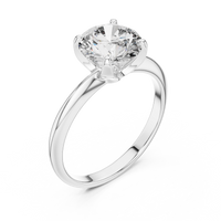 Classic Round-Cut Blue Diamond Solitaire Ring