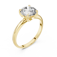 Classic Round-Cut Blue Diamond Solitaire Ring