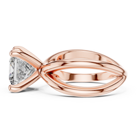 Blue Diamond Princess-Cut Twist Solitaire Ring