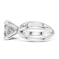 Blue Diamond Princess-Cut Twist Solitaire Ring