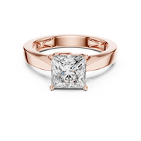Princess-Cut Blue Diamond Sculpted Solitaire Ring