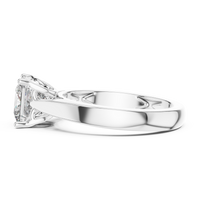 Princess-Cut Blue Diamond Sculpted Solitaire Ring