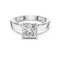 Princess-Cut Blue Diamond Sculpted Solitaire Ring