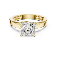Princess-Cut Blue Diamond Sculpted Solitaire Ring