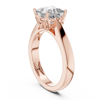 Princess-Cut Blue Diamond Sculpted Solitaire Ring