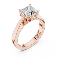 Princess-Cut Blue Diamond Sculpted Solitaire Ring