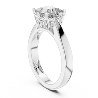 Princess-Cut Blue Diamond Sculpted Solitaire Ring