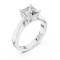 Princess-Cut Blue Diamond Sculpted Solitaire Ring