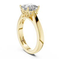Princess-Cut Blue Diamond Sculpted Solitaire Ring