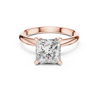Princess-Cut Blue Diamond Sculpted Solitaire Ring