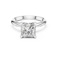 Princess-Cut Blue Diamond Sculpted Solitaire Ring