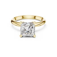 Princess-Cut Blue Diamond Sculpted Solitaire Ring