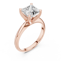 Princess-Cut Blue Diamond Sculpted Solitaire Ring