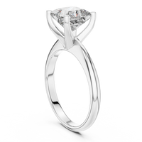 Princess-Cut Blue Diamond Sculpted Solitaire Ring