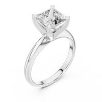 Princess-Cut Blue Diamond Sculpted Solitaire Ring