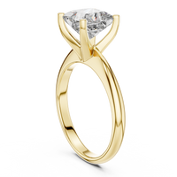 Princess-Cut Blue Diamond Sculpted Solitaire Ring