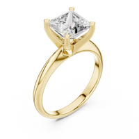 Princess-Cut Blue Diamond Sculpted Solitaire Ring
