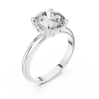 Blue Diamond Classic Solitaire Round-Cut Ring
