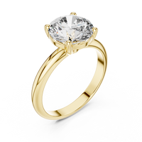 Blue Diamond Classic Solitaire Round-Cut Ring