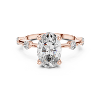 Oval-Cut Blue Diamond Accent Solitaire Ring