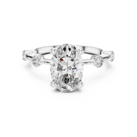 Oval-Cut Blue Diamond Accent Solitaire Ring