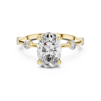 Oval-Cut Blue Diamond Accent Solitaire Ring