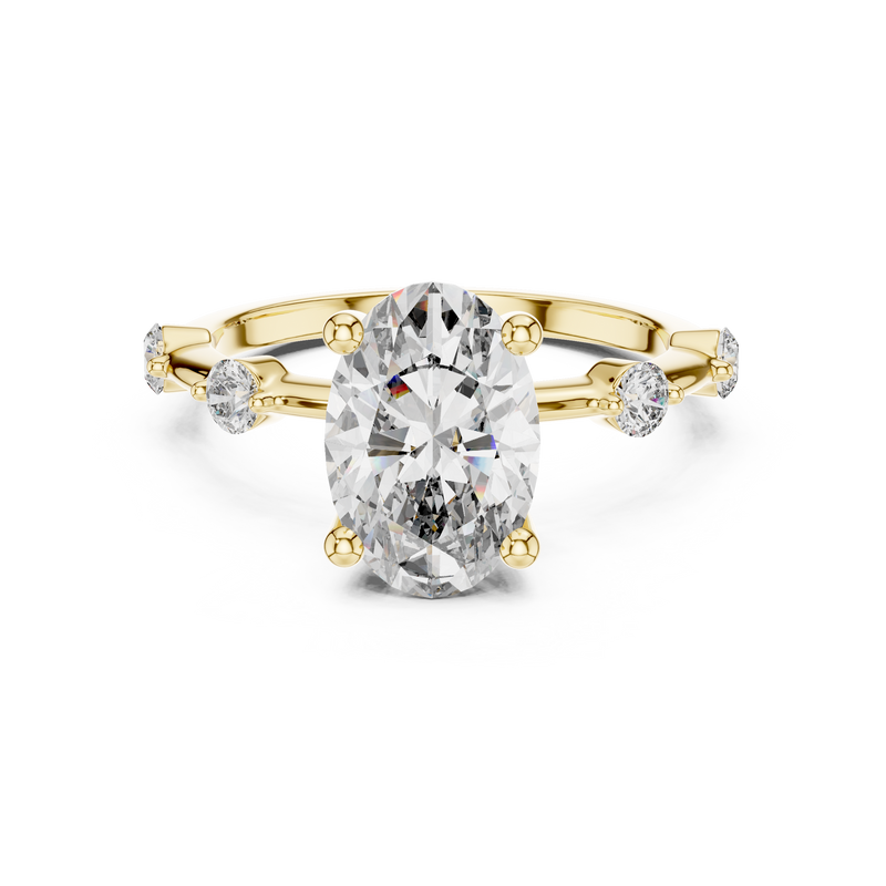Oval-Cut Blue Diamond Accent Solitaire Ring