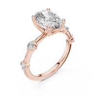 Oval-Cut Blue Diamond Accent Solitaire Ring