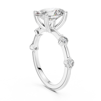 Oval-Cut Blue Diamond Accent Solitaire Ring