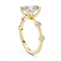Oval-Cut Blue Diamond Accent Solitaire Ring