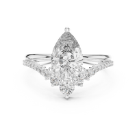 Solitaire Pear-Cut Blue Diamond Pavé Ring