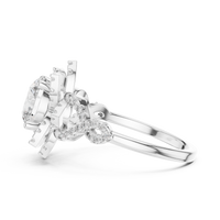 Graduated Round-Cut Blue Diamond Cluster Halo Ring